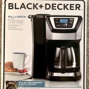 12-Cup* Mill & Brew Coffeemaker, Black- Brand New in box
